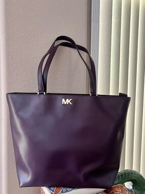 Michael Kors Deep Plum Leather Tote